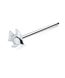 Fish Silver Straight Nose Stud NSKA-78